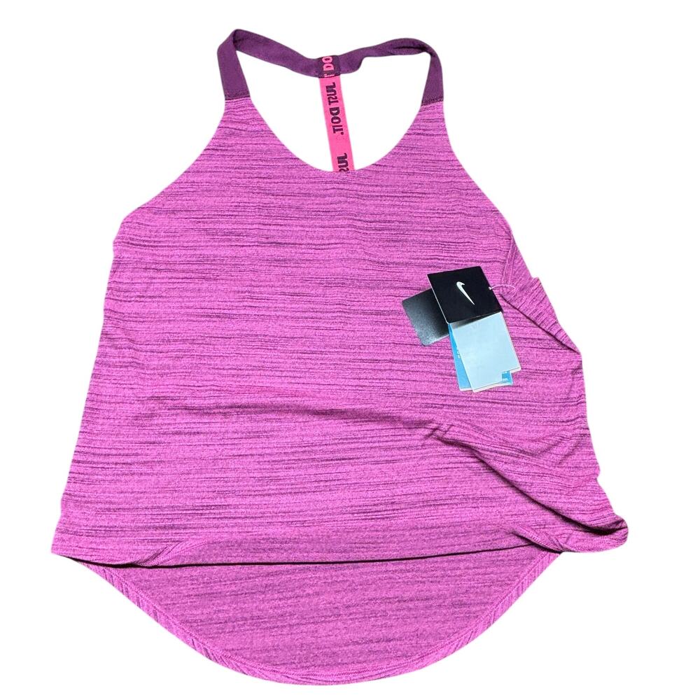 Nike Elastika Tank Top Womens Large NWT Heather Fuchsia Racerback Gym Training